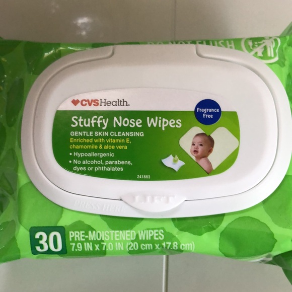 3 packs of Stuffy Nose Wipes 30 per pack Fragrance Free Gentle Cleansing - Picture 2 of 5